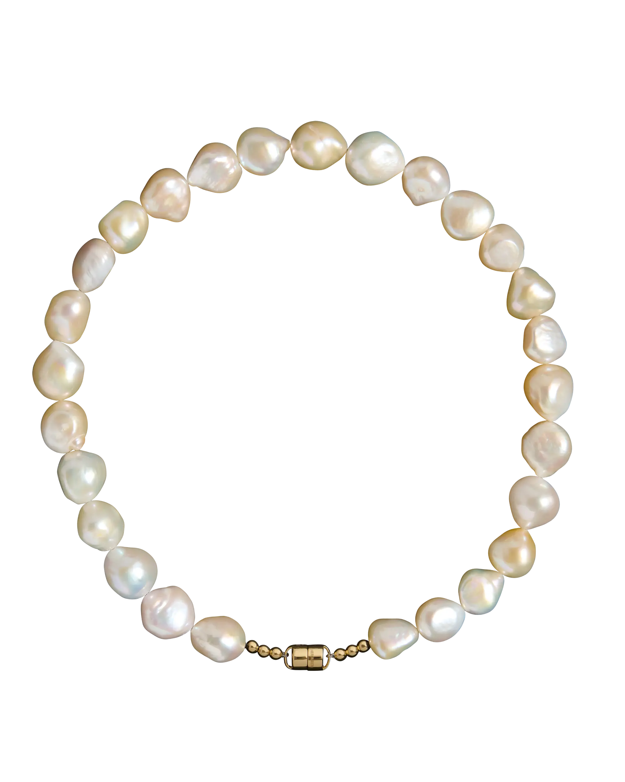 Ivory pearl necklace with a 18K gold clasp