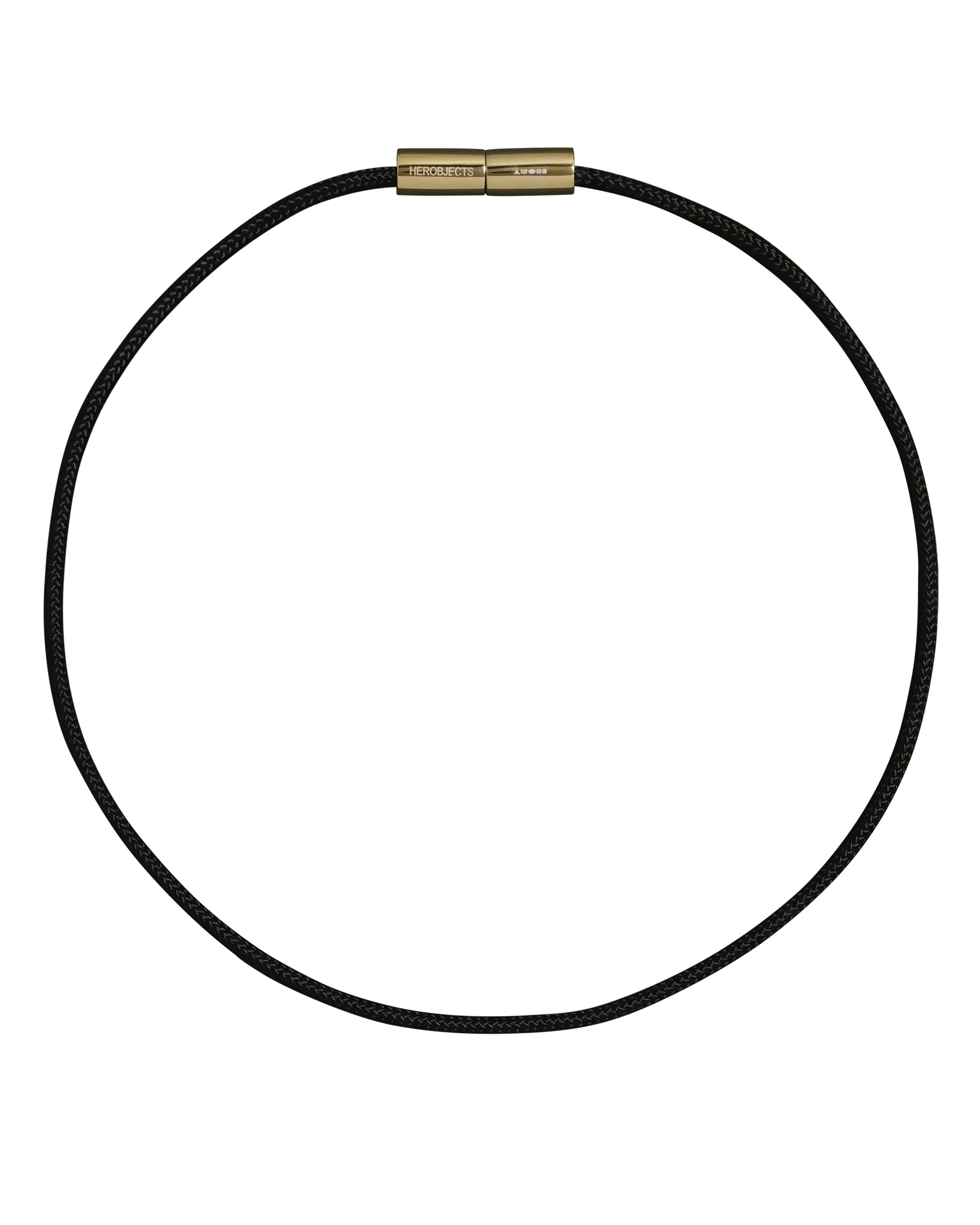 Black cord necklace with a 18K gold clasp