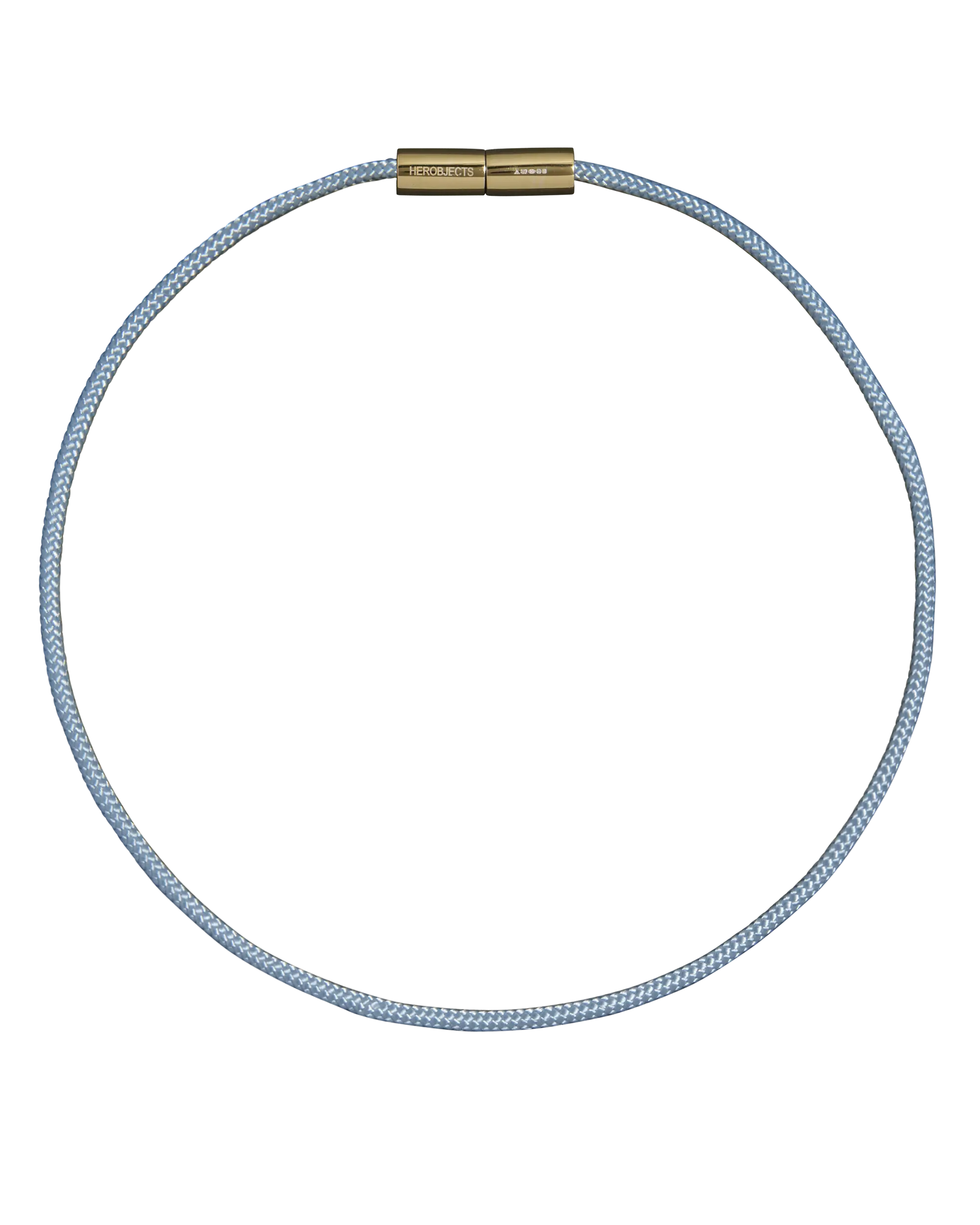 Blue cord necklace with a 18K gold clasp