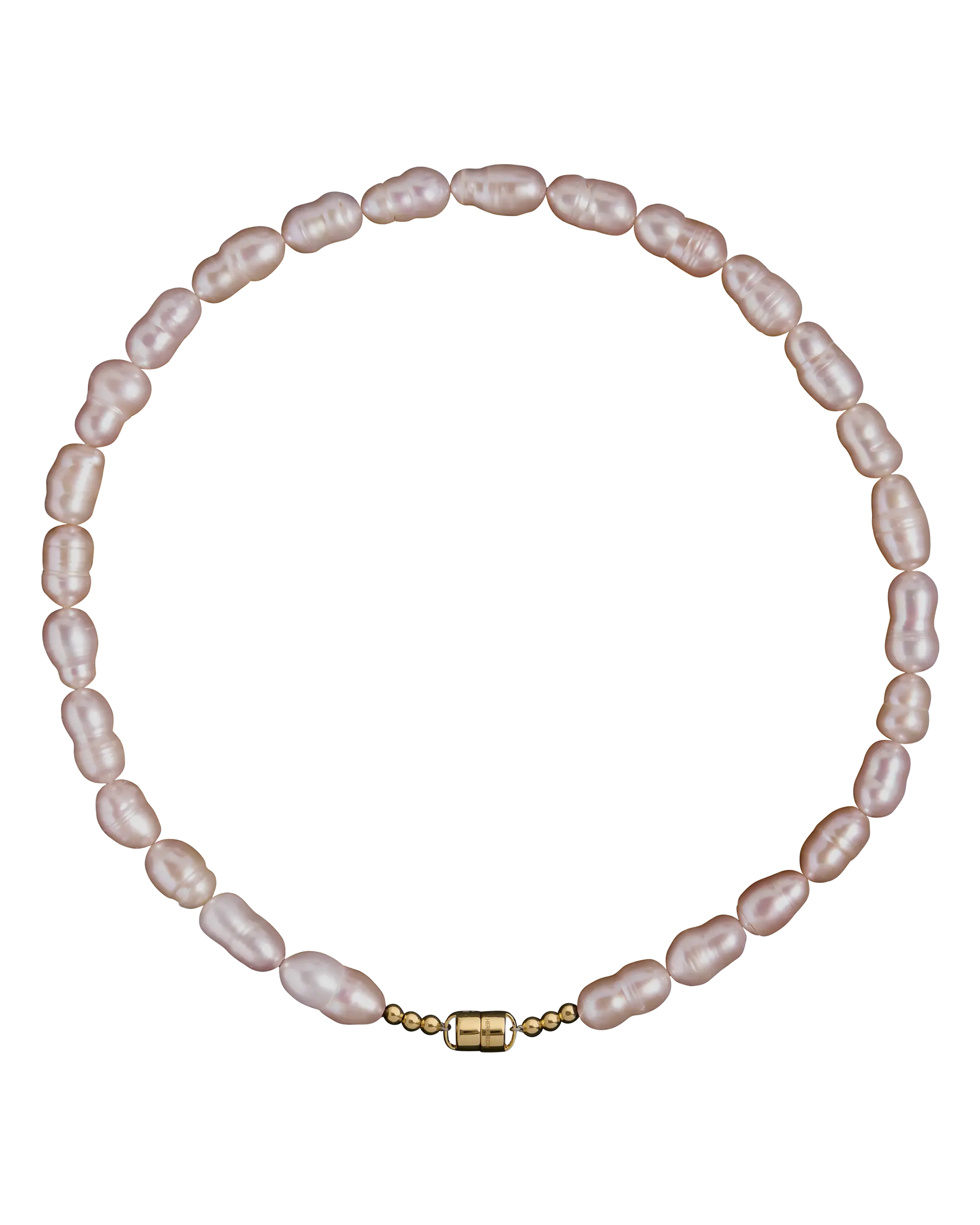 Lavender pearl necklace with a 18K gold clasp