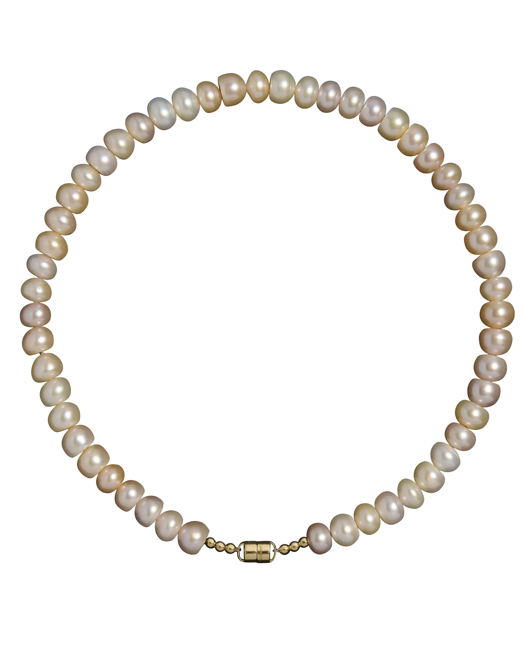 Blush pearl necklace with a 18K gold  clasp