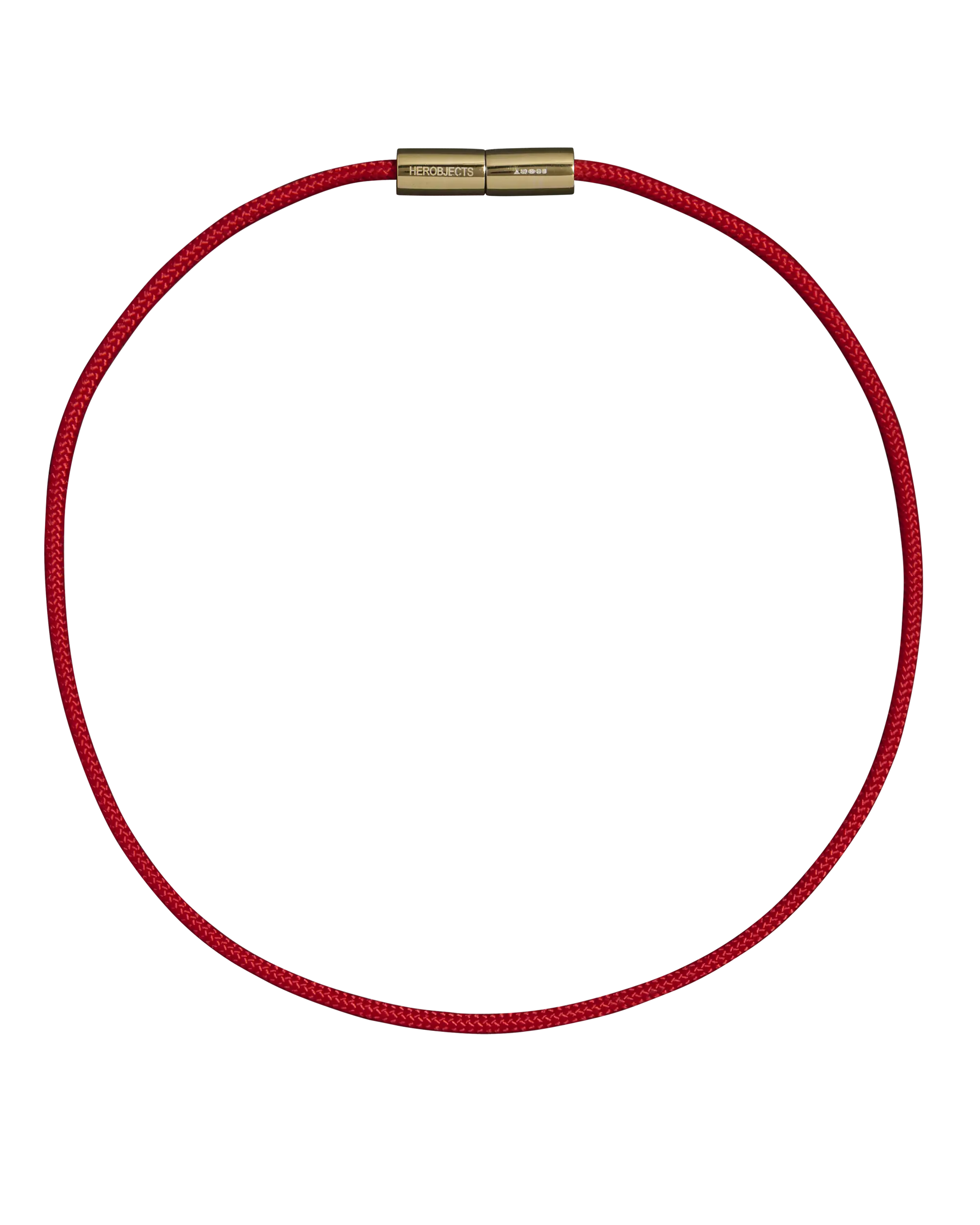 Red cord necklace with a 18K gold clasp